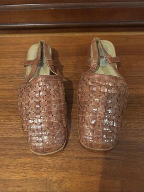 Pesaro Woven Leather Slingback Sandals - Brown